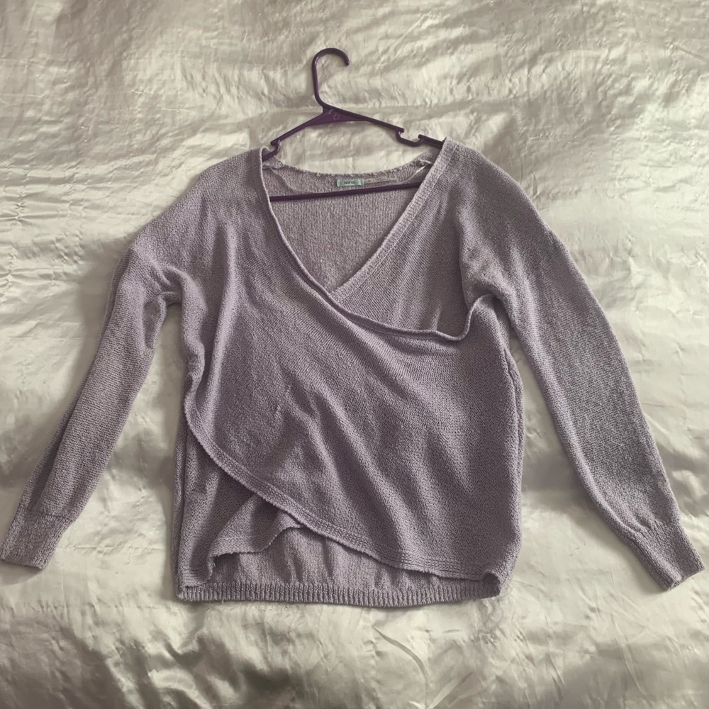 Purple cross over sweater size XS